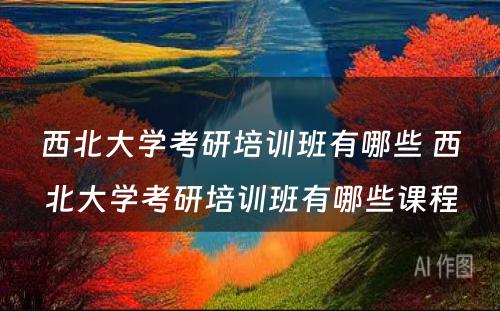 西北大学考研培训班有哪些 西北大学考研培训班有哪些课程