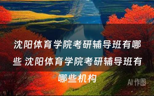 沈阳体育学院考研辅导班有哪些 沈阳体育学院考研辅导班有哪些机构