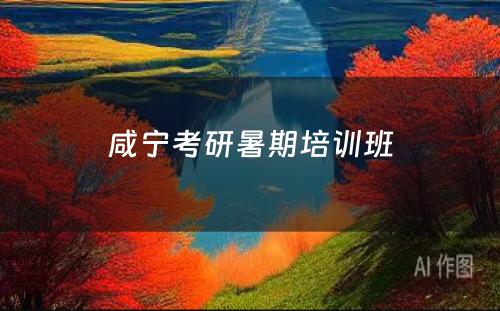 咸宁考研暑期培训班