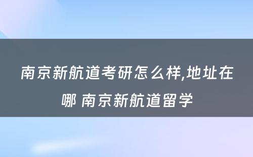 南京新航道考研怎么样,地址在哪 南京新航道留学