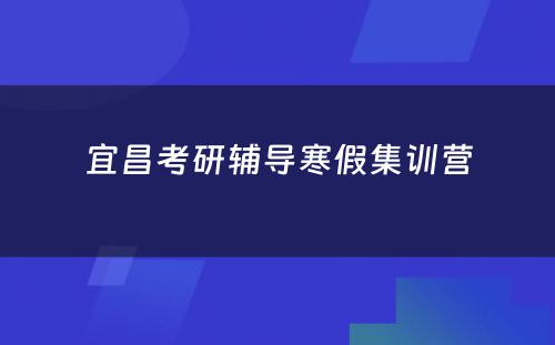 宜昌考研辅导寒假集训营