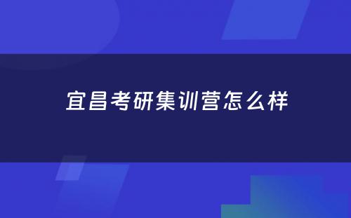 宜昌考研集训营怎么样