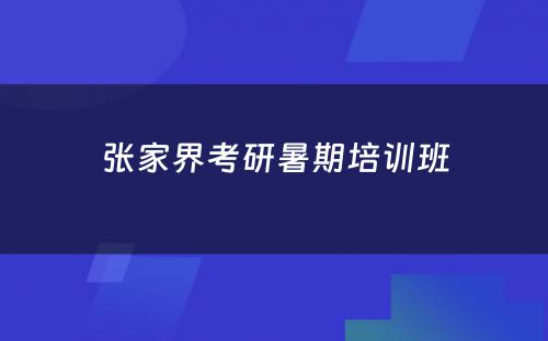 张家界考研暑期培训班