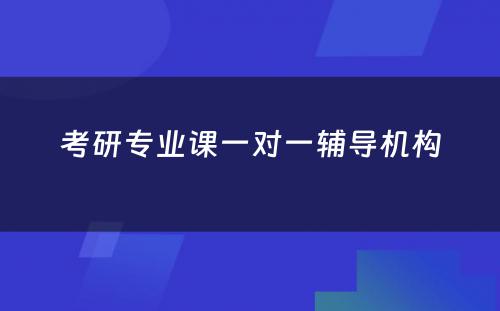 考研专业课一对一辅导机构