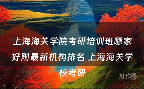 上海海关学院考研培训班哪家好附最新机构排名 上海海关学校考研