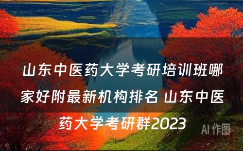 山东中医药大学考研培训班哪家好附最新机构排名 山东中医药大学考研群2023