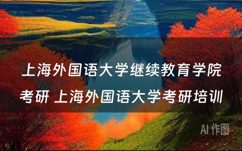上海外国语大学继续教育学院考研 上海外国语大学考研培训