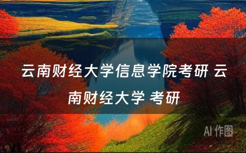 云南财经大学信息学院考研 云南财经大学 考研