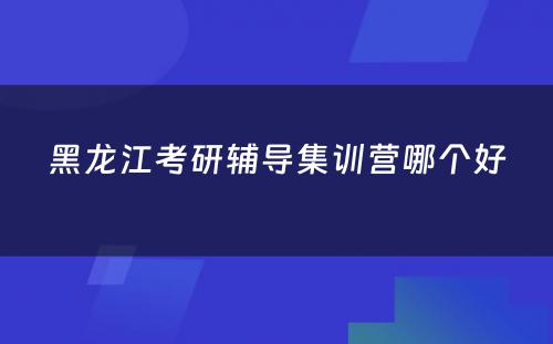 黑龙江考研辅导集训营哪个好