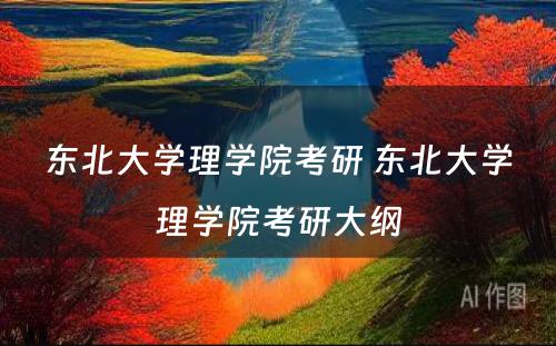 东北大学理学院考研 东北大学理学院考研大纲