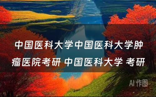 中国医科大学中国医科大学肿瘤医院考研 中国医科大学 考研