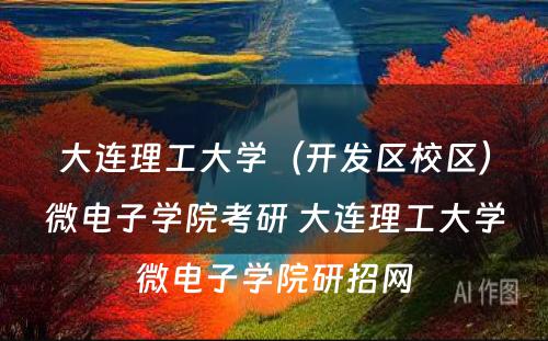 大连理工大学（开发区校区）微电子学院考研 大连理工大学微电子学院研招网