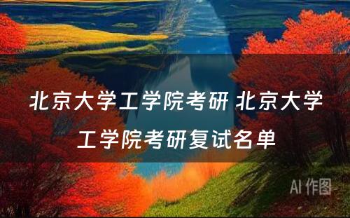 北京大学工学院考研 北京大学工学院考研复试名单