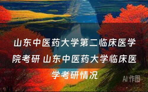 山东中医药大学第二临床医学院考研 山东中医药大学临床医学考研情况