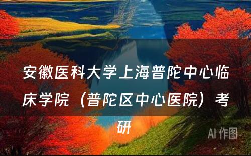 安徽医科大学上海普陀中心临床学院（普陀区中心医院）考研 