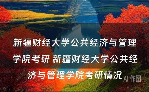 新疆财经大学公共经济与管理学院考研 新疆财经大学公共经济与管理学院考研情况