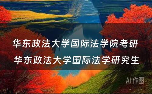 华东政法大学国际法学院考研 华东政法大学国际法学研究生