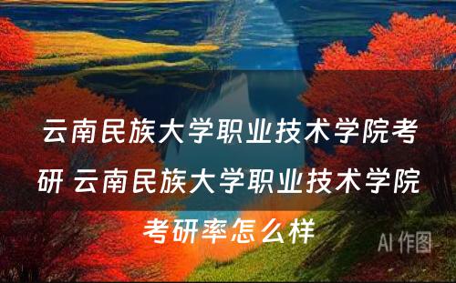 云南民族大学职业技术学院考研 云南民族大学职业技术学院考研率怎么样