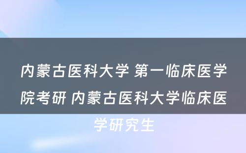 内蒙古医科大学 第一临床医学院考研 内蒙古医科大学临床医学研究生