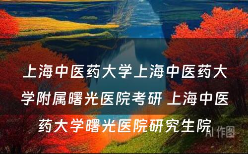 上海中医药大学上海中医药大学附属曙光医院考研 上海中医药大学曙光医院研究生院