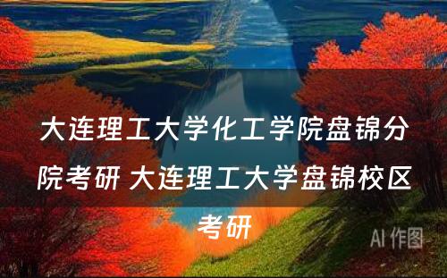 大连理工大学化工学院盘锦分院考研 大连理工大学盘锦校区考研