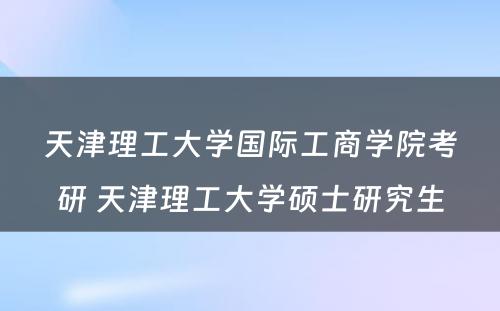 天津理工大学国际工商学院考研 天津理工大学硕士研究生