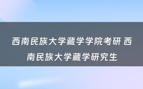 西南民族大学藏学学院考研 西南民族大学藏学研究生