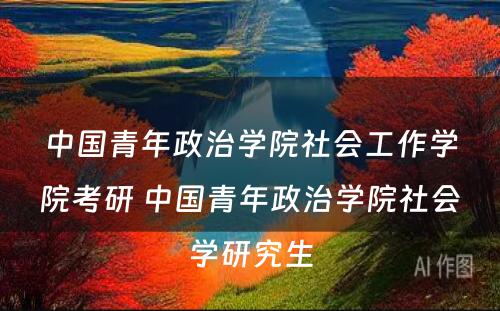 中国青年政治学院社会工作学院考研 中国青年政治学院社会学研究生