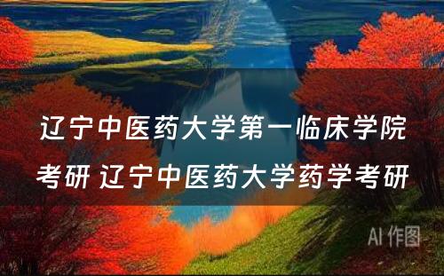 辽宁中医药大学第一临床学院考研 辽宁中医药大学药学考研