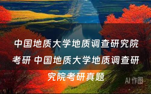 中国地质大学地质调查研究院考研 中国地质大学地质调查研究院考研真题