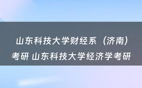 山东科技大学财经系（济南）考研 山东科技大学经济学考研