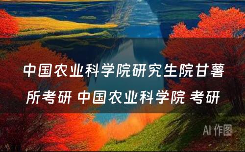 中国农业科学院研究生院甘薯所考研 中国农业科学院 考研