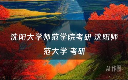 沈阳大学师范学院考研 沈阳师范大学 考研