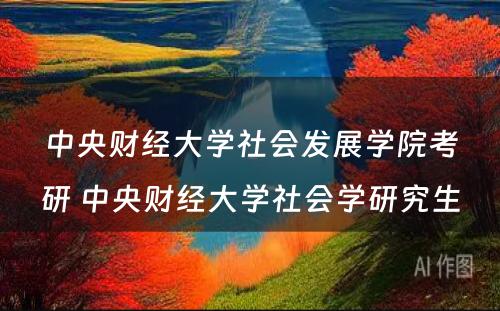 中央财经大学社会发展学院考研 中央财经大学社会学研究生