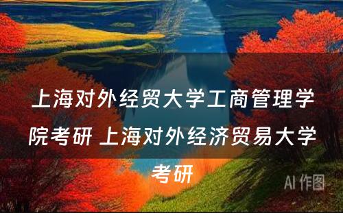 上海对外经贸大学工商管理学院考研 上海对外经济贸易大学考研