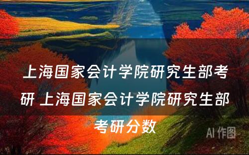 上海国家会计学院研究生部考研 上海国家会计学院研究生部考研分数