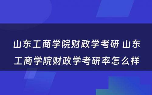 山东工商学院财政学考研 山东工商学院财政学考研率怎么样