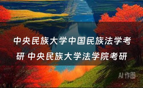 中央民族大学中国民族法学考研 中央民族大学法学院考研