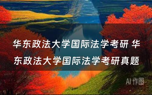 华东政法大学国际法学考研 华东政法大学国际法学考研真题