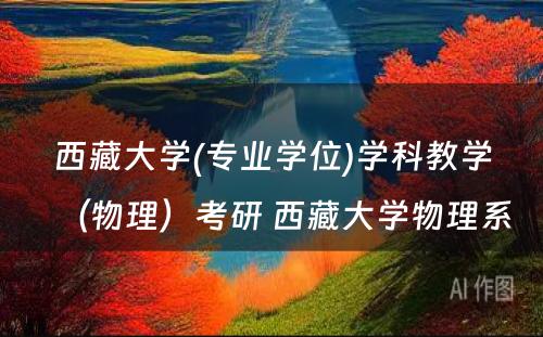 西藏大学(专业学位)学科教学（物理）考研 西藏大学物理系