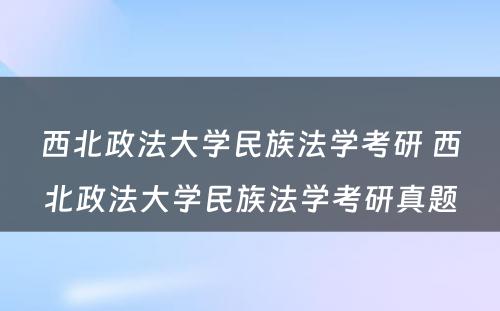 西北政法大学民族法学考研 西北政法大学民族法学考研真题