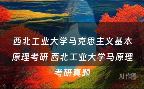 西北工业大学马克思主义基本原理考研 西北工业大学马原理考研真题