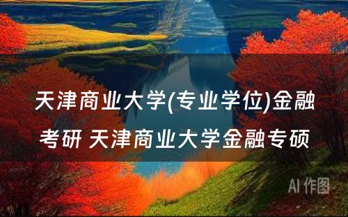 天津商业大学(专业学位)金融考研 天津商业大学金融专硕