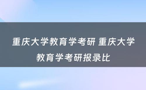 重庆大学教育学考研 重庆大学教育学考研报录比