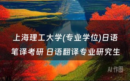 上海理工大学(专业学位)日语笔译考研 日语翻译专业研究生