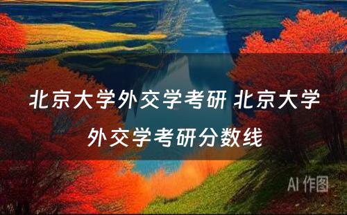 北京大学外交学考研 北京大学外交学考研分数线