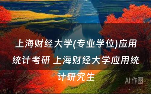 上海财经大学(专业学位)应用统计考研 上海财经大学应用统计研究生