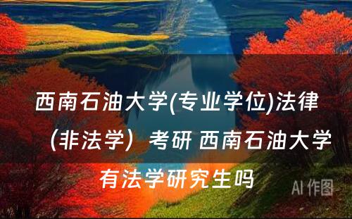 西南石油大学(专业学位)法律（非法学）考研 西南石油大学有法学研究生吗