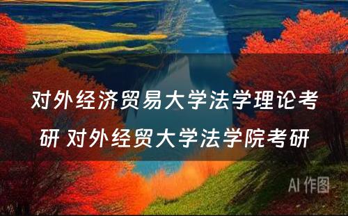 对外经济贸易大学法学理论考研 对外经贸大学法学院考研