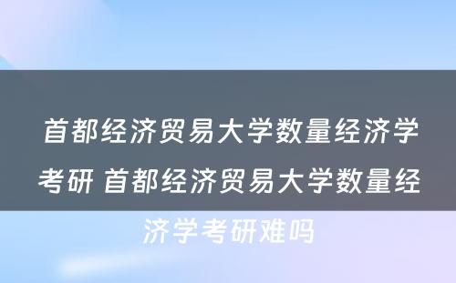 首都经济贸易大学数量经济学考研 首都经济贸易大学数量经济学考研难吗